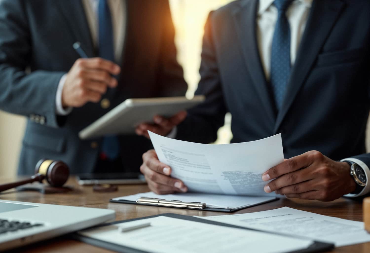 Lawyer listening to client expenses after truck accident