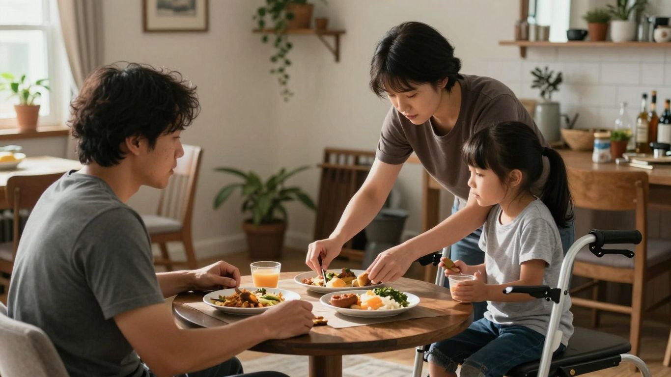 Family supporting a child with mobility needs after a car accident injury