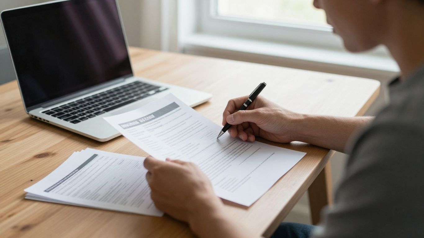 Filing the OCF-1 Form in the Ontario Car Accident Claim Process Person completing an accident benefits application as part of a car accident claim